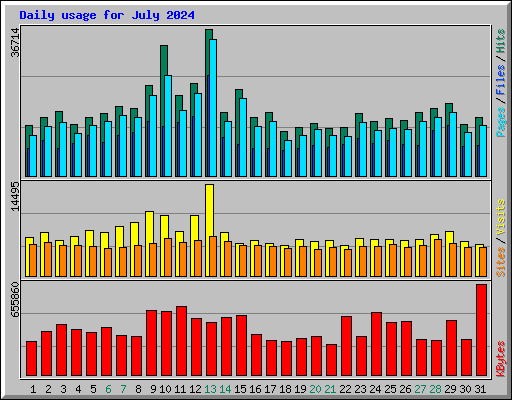 Daily usage for July 2024