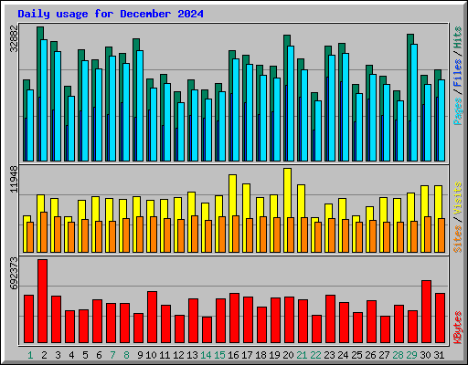 Daily usage for December 2024